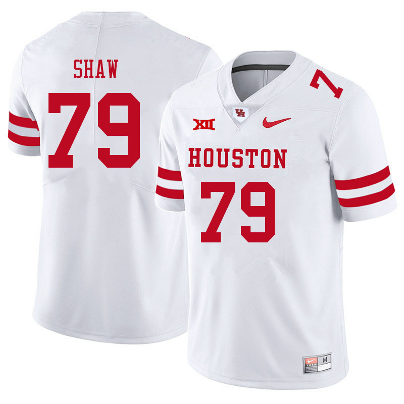 Men #79 Tevin Shaw Houston Cougars College Big 12 Conference Football Jerseys Sale-White - Click Image to Close